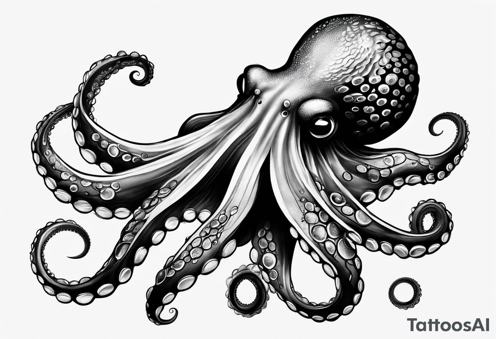 octopus with neon Blue suckers tattoo tattoo idea
