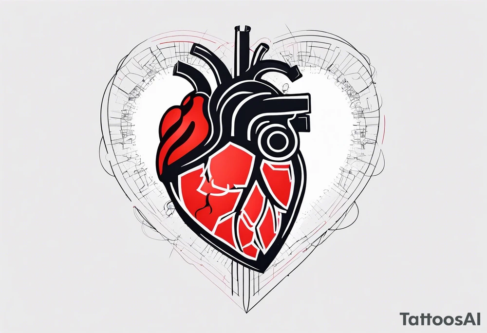 AI Tech heart and mind tattoo idea