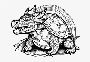 dragon with turtle shell tattoo idea