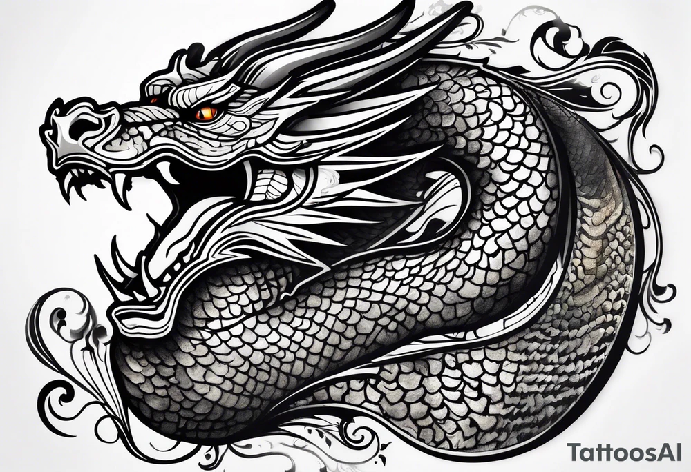 black dragon tattoo idea