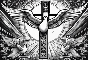 A Cross with doves in the rays of sun with the date 08/21/2024 in Roman numerals in it with Bible verse
Jeremiah 29:11 tattoo idea