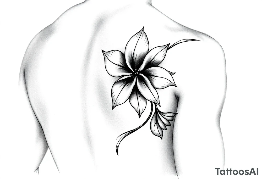 Hong kong flag, no stars inside the flower, the center of the flower is on the right elbow and wraps around the right 
arm. ON THE RIGHT ARM tattoo idea