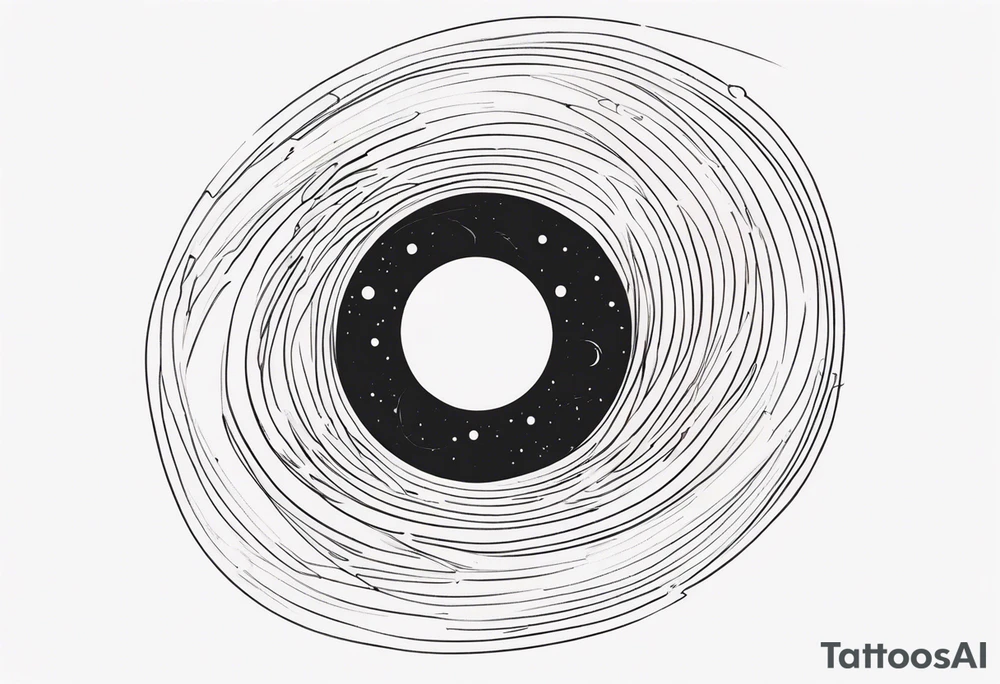 Fine line Black hole tattoo idea