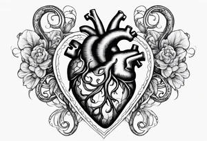 anatomical human Heart with tentacles tattoo idea