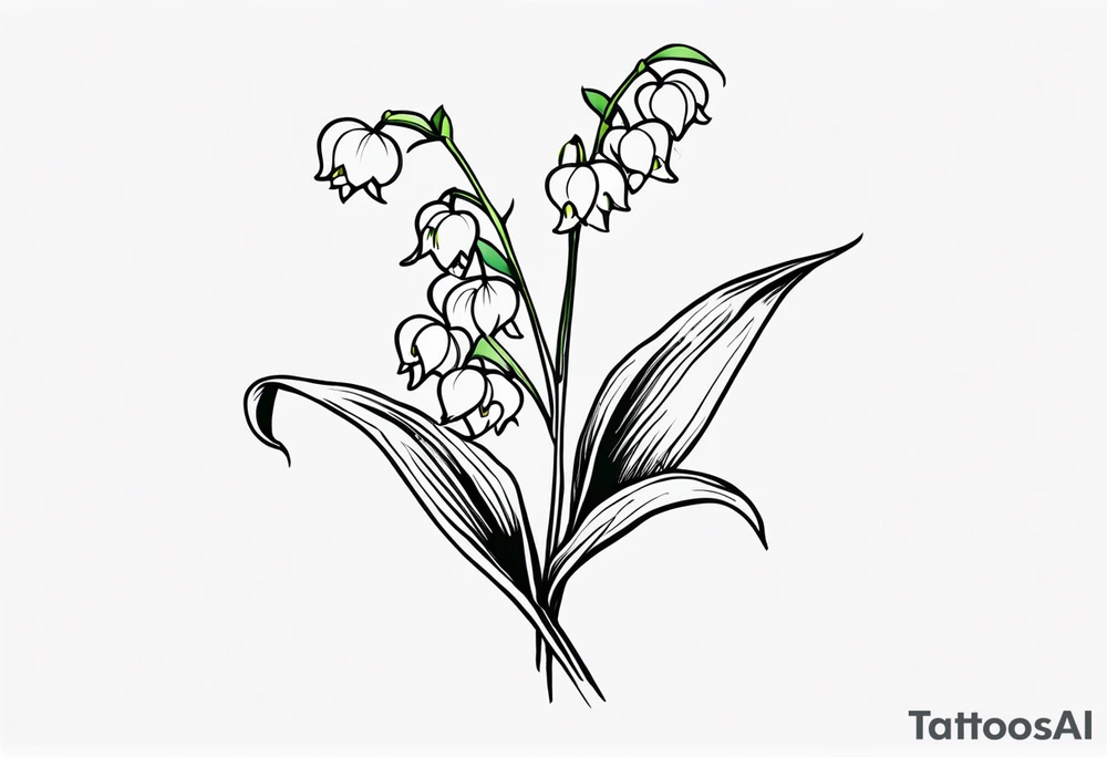 Neo traditional lily of the valley tattoo idea