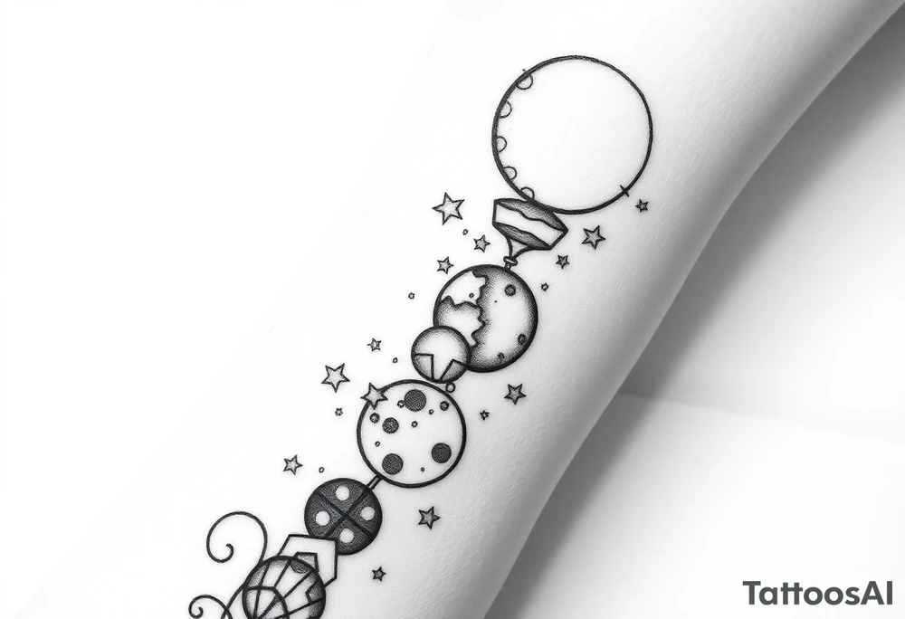 things to add on to a spine tattoo with moon and stars very dainty 3 moons and more details please tattoo idea