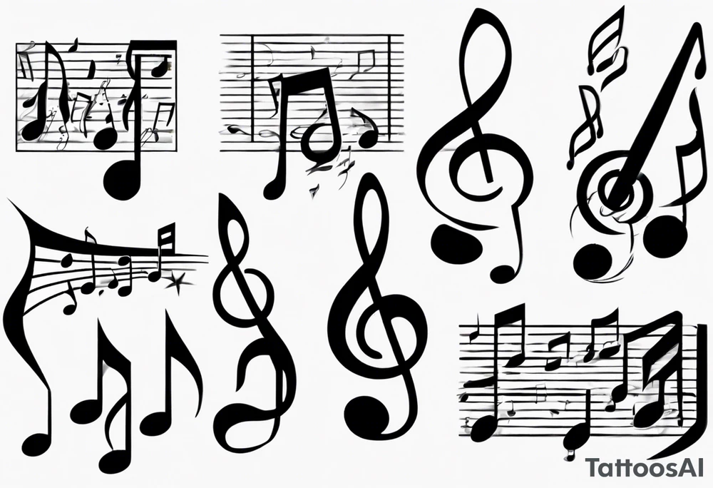 music staff notes tattoo idea