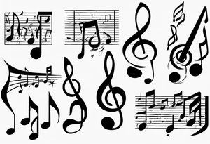 music staff notes tattoo idea