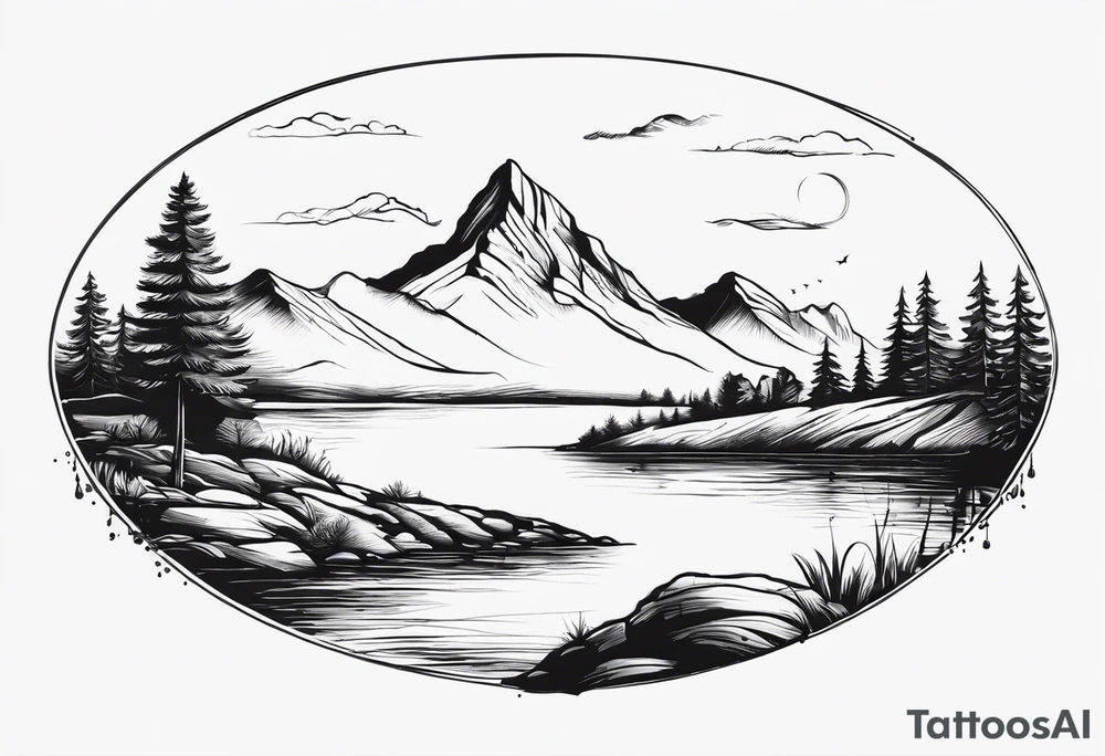 J’aimerai un tatouage de paysage du perche tattoo idea