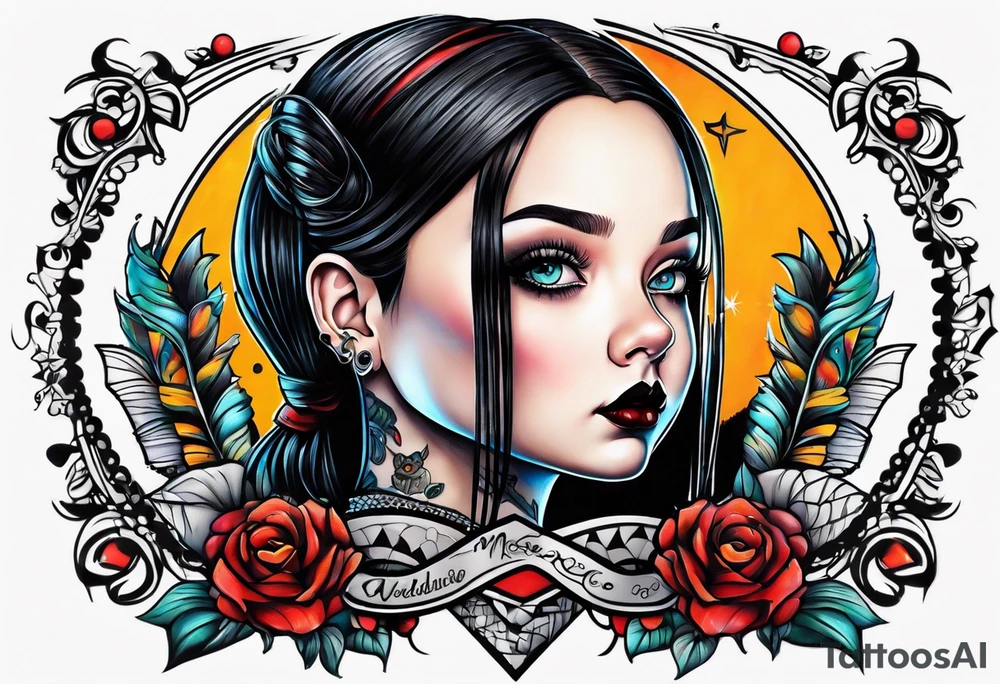 New school Wednesday Adams tattoo idea