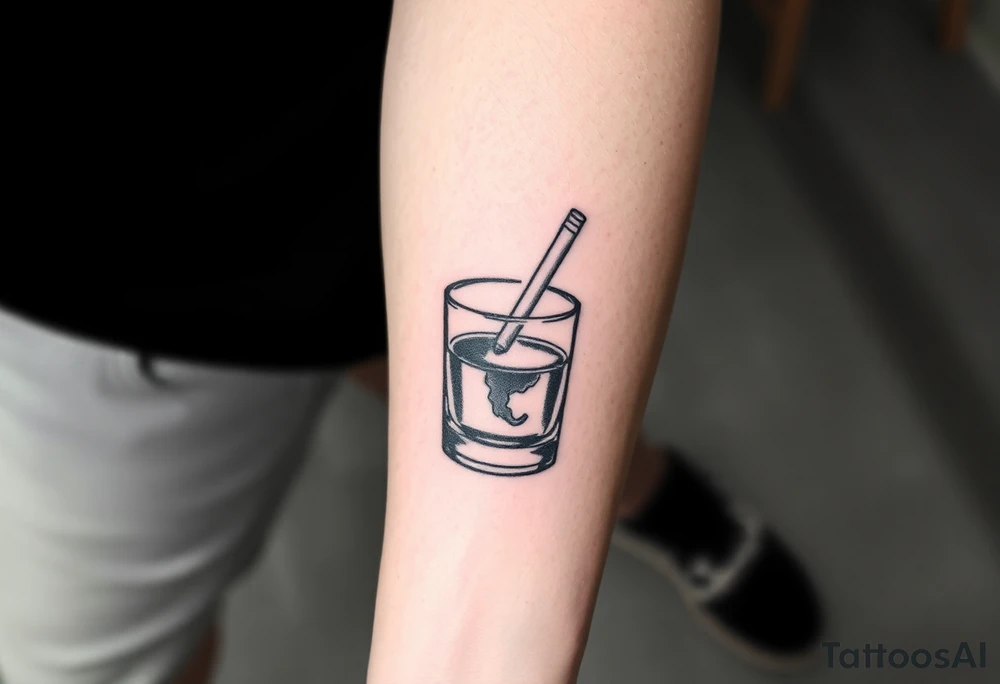 Shot of whiskey and a cigarette tattoo idea