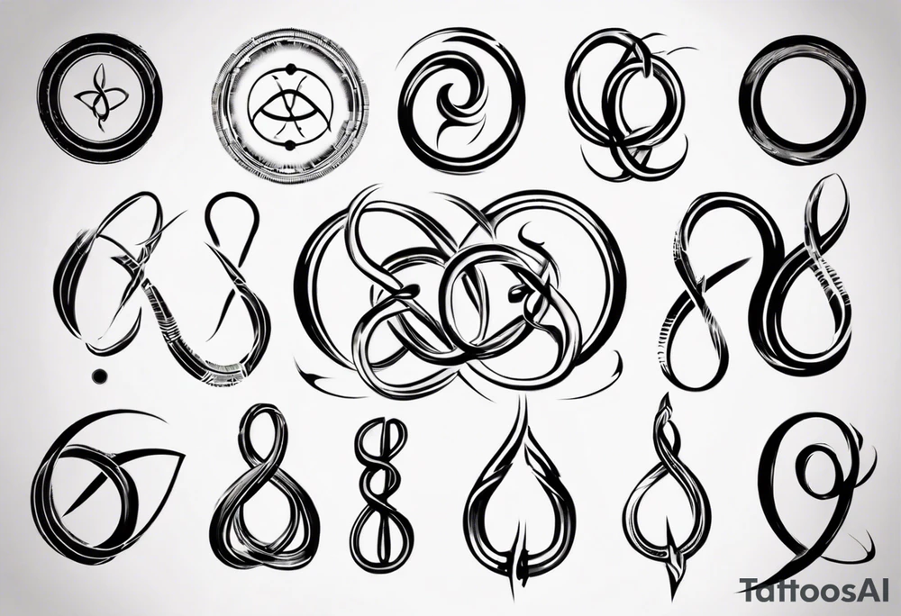 lemniscate symbol 11-19-23 Χαρά tattoo idea