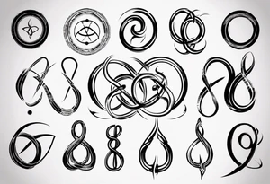 lemniscate symbol 11-19-23 Χαρά tattoo idea