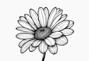 Fine line daisy with stem tattoo idea