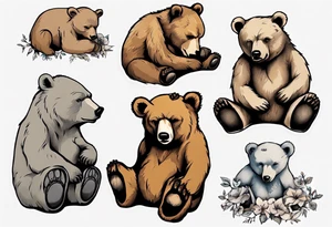Cuddling bears tattoo idea