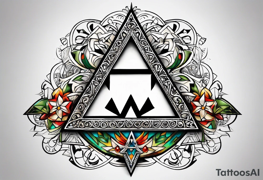 Triforce from the Zelda series highlighting courage portion of the triforce tattoo idea