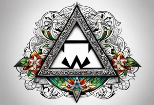 Triforce from the Zelda series highlighting courage portion of the triforce tattoo idea