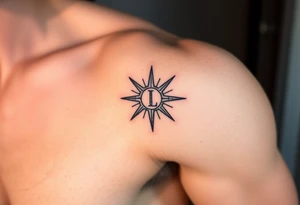 Symbol of light with a small L attached tattoo idea