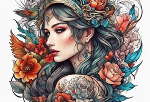 High fantasy story book collage sleeve tattoo tattoo idea