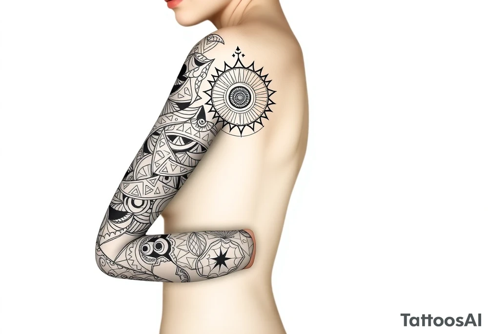 bold line shamanstyle tattoo idea