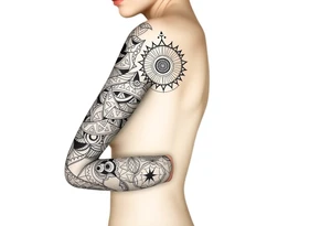bold line shamanstyle tattoo idea