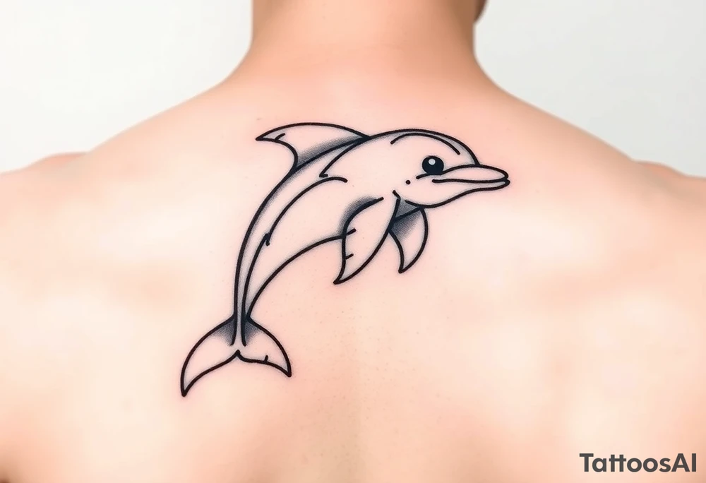 Cartoon dolphin tattoo idea