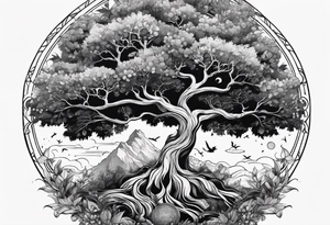 Un arbre de vie et les prénoms Charly et Gaby tattoo idea