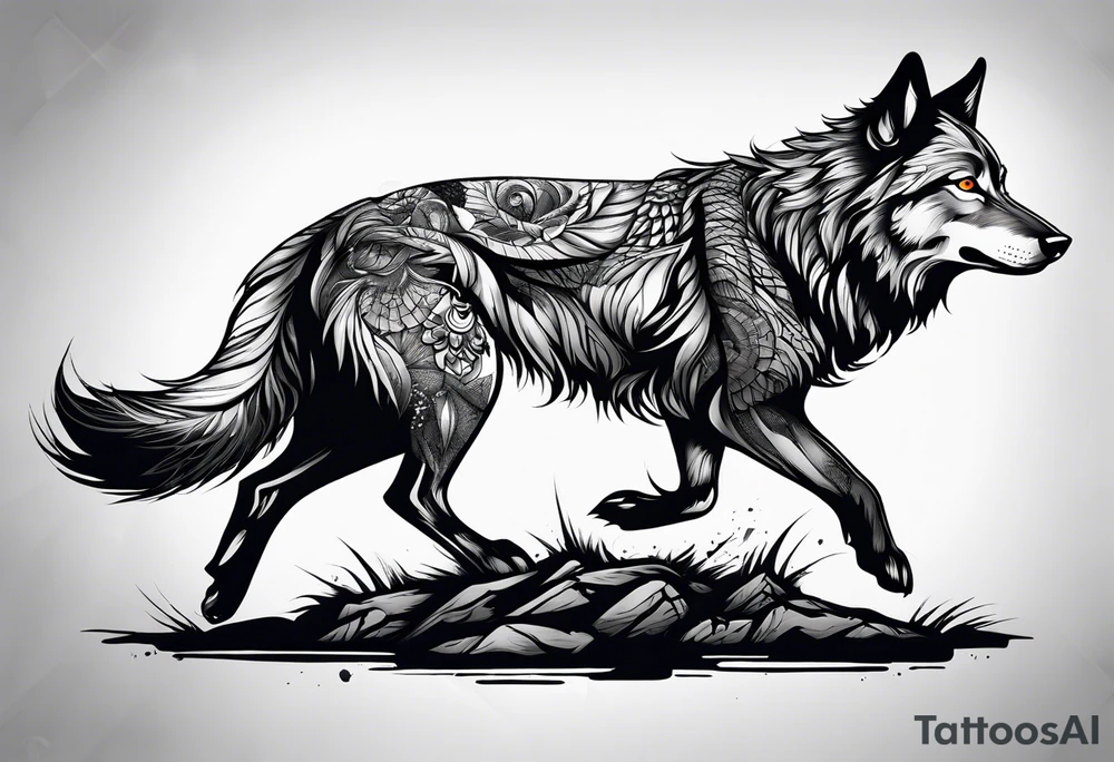 Limbo wolf for a male tattoo tattoo idea