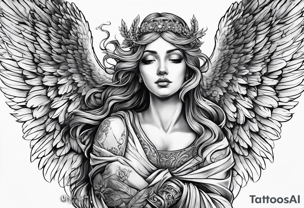 forearm angel tattoo idea
