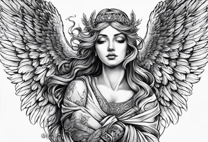 forearm angel tattoo idea