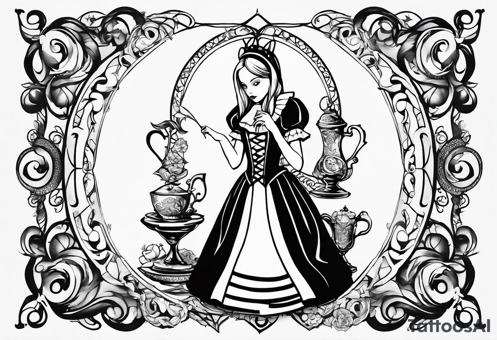 Alice in wonderland, Alice solo, simplistic tattoo idea