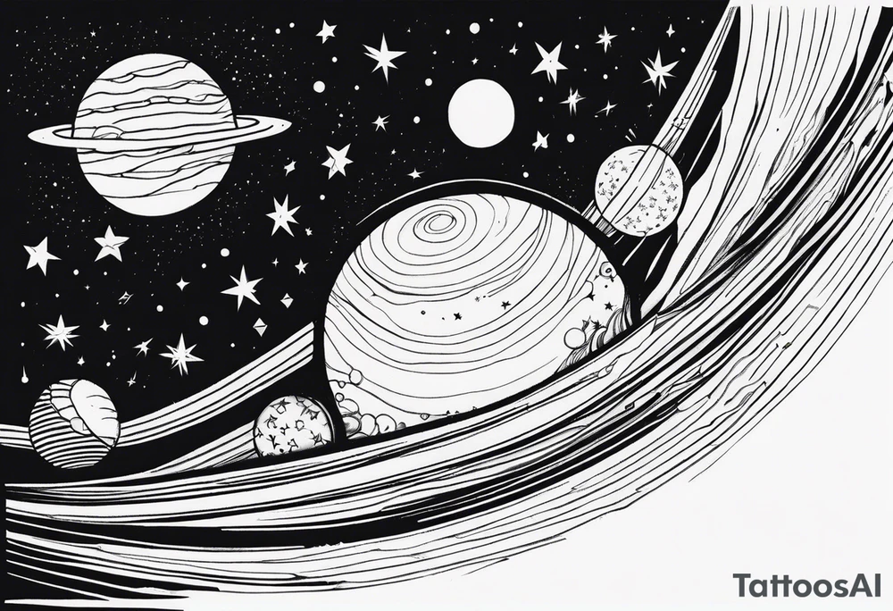 stars and comets tattoo idea