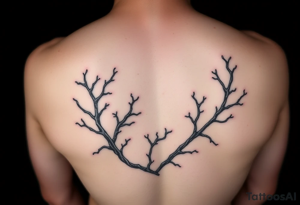 Photorealistic tattoo design of Asparagopsis taxiformis red algae, detailed texture, natural branching pattern, underwater appearance, suitable for calf placement, flowing upward” tattoo idea