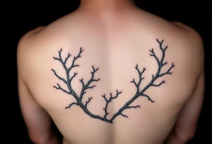 Photorealistic tattoo design of Asparagopsis taxiformis red algae, detailed texture, natural branching pattern, underwater appearance, suitable for calf placement, flowing upward” tattoo idea