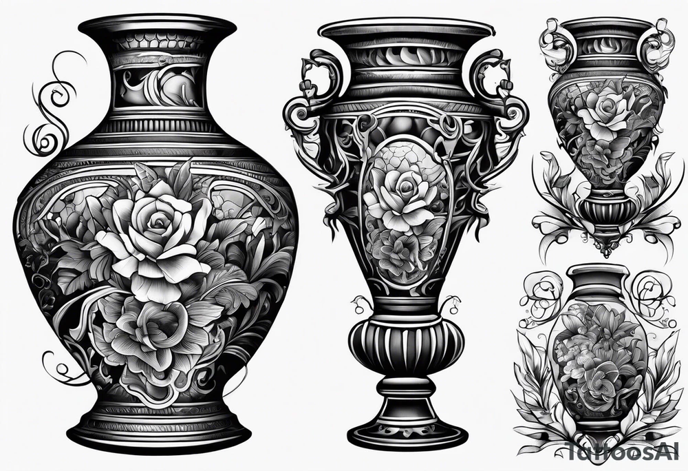 Traditional vase tattoo idea