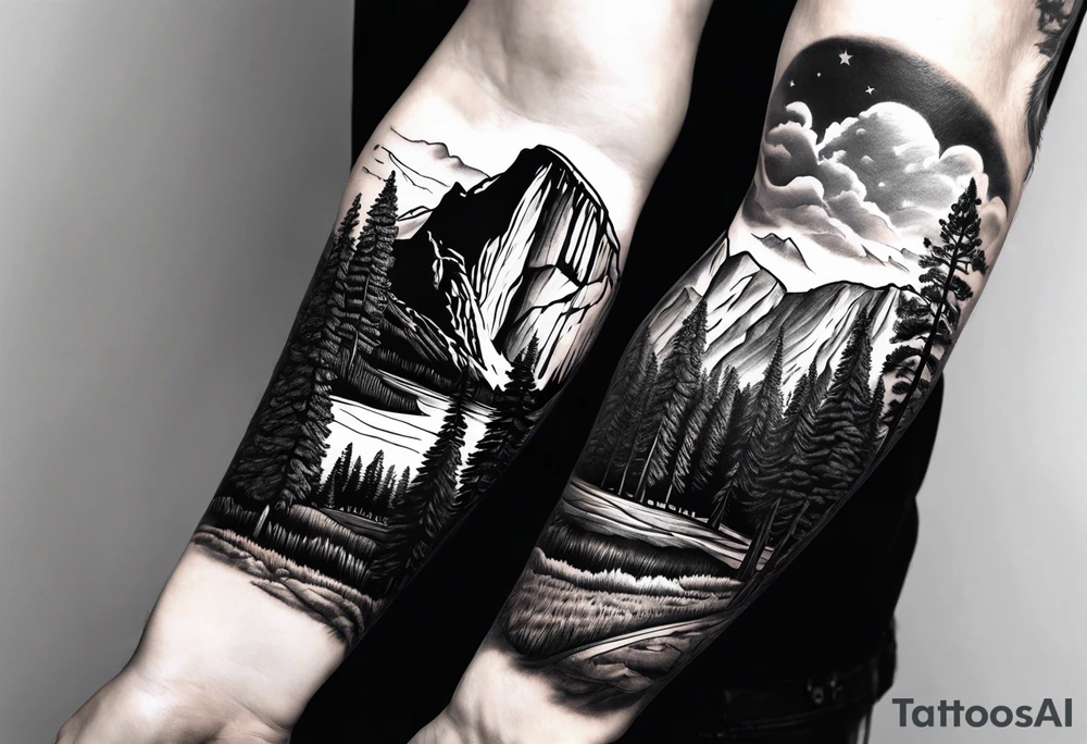 Yosemite national park, forearm tattoo idea