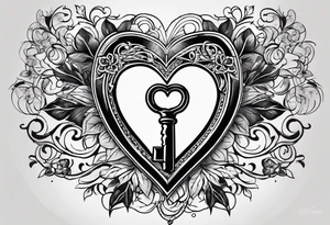 Vintage key to my heart that always to be inserted into skin,  incorporating the letter a tattoo idea