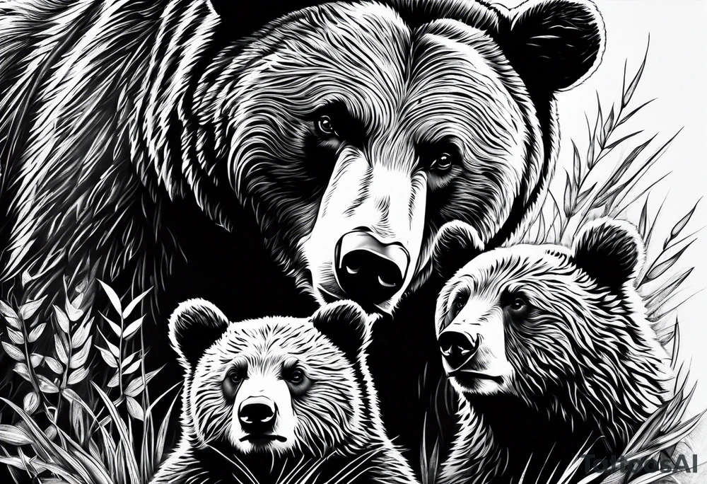 mamma bear and cub tattoo idea