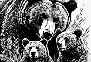 mamma bear and cub tattoo idea