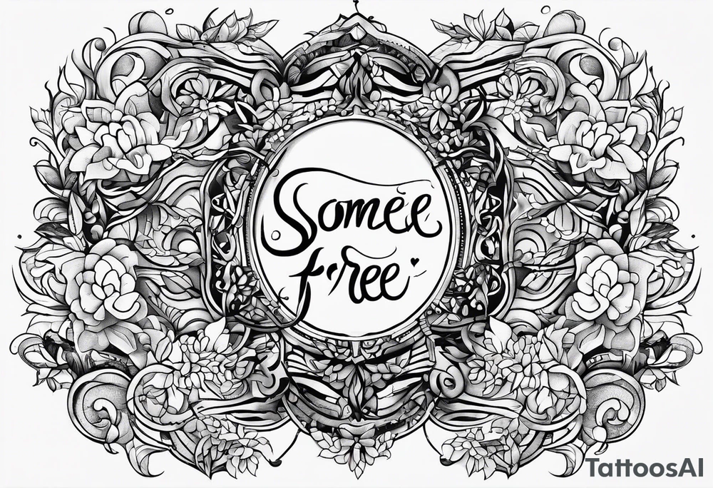 a one or two line script of the sentence 'Someday we will all be Free' tattoo idea