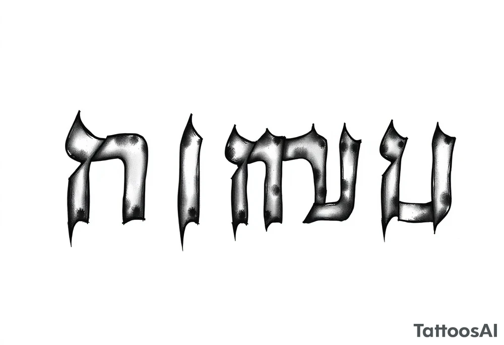 The Hebrew words עם ישראל חי in a strong gritty font tattoo idea