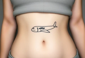Small airplane who has moustache tattoo idea