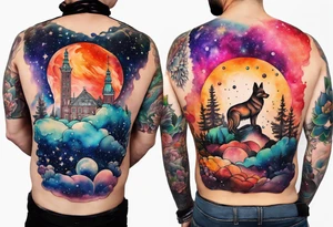 Glass animals in Amsterdam featuring colours of the universe and galaxies tattoo idea