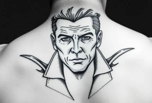 give me a full neck tattoo of Richie rich 
 in black ink tattoo idea
