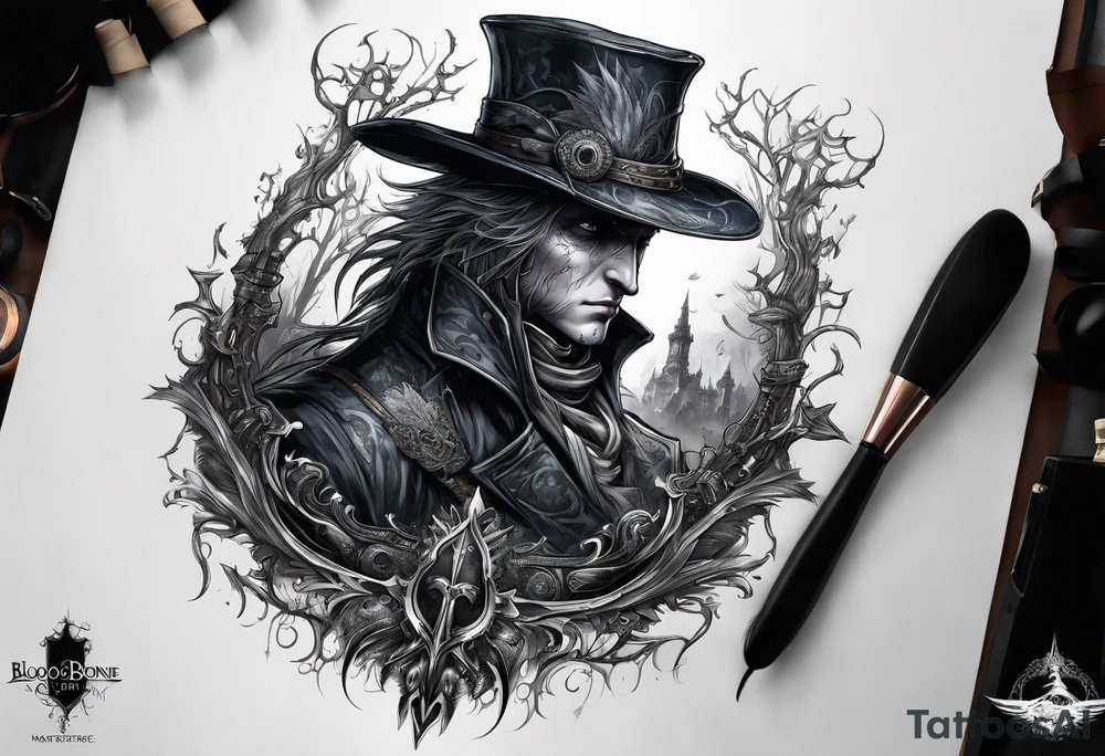 Bloodborne hunter going insane tattoo idea