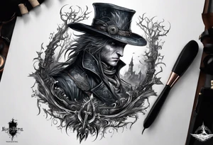 Bloodborne hunter going insane tattoo idea