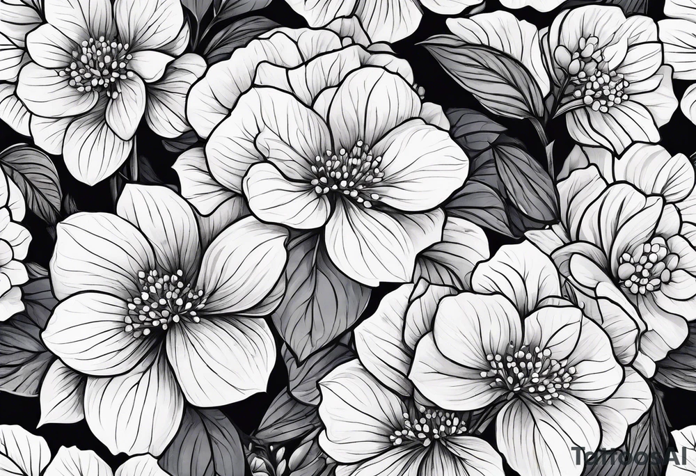 Hydrangea flowers tattoo idea
