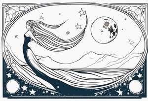 mermaid reaching for the moon tattoo idea