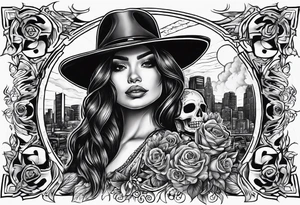 Chicano style 
city dayof dead



shootout tattoo idea
