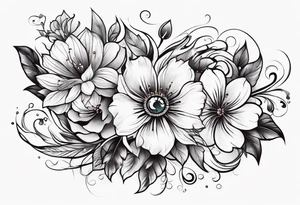 water and flowers tattoo idea
